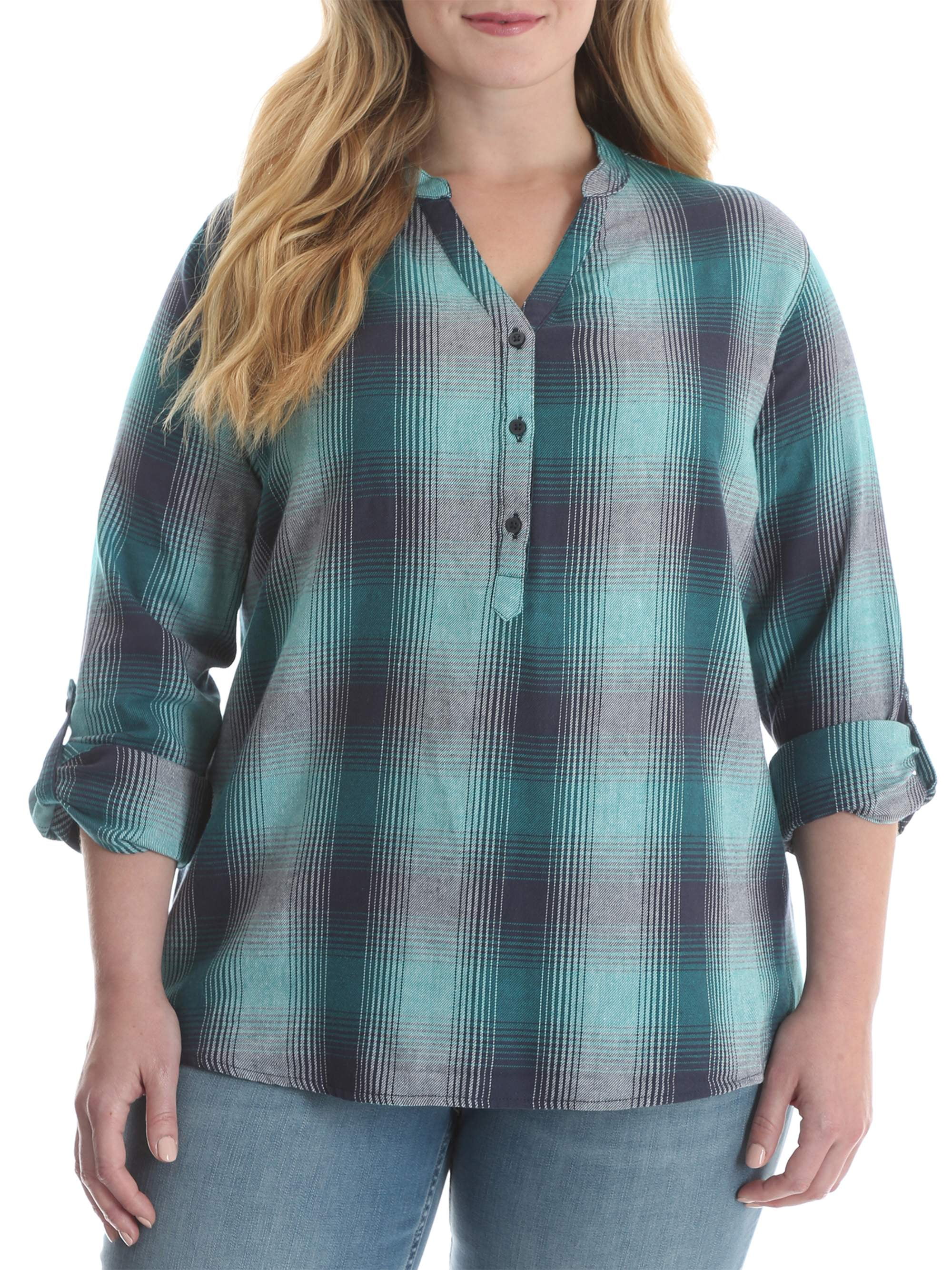 womens flannel shirts plus
