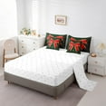 thumbnail image 5 of jejeloiu Cute Bow Bowtie Bedding Comforter Set 7 Pieces,Gold Glitter Print Full Bedding Set,Red Cartoon Bowknot Fitted Sheet Flat Sheet,Luxury Bedroom Decor Reversible, 5 of 8
