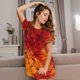 thumbnail image 3 of Easygdp Autumn Leaf Camisón de manga corta para mujer, informal, estampado, 3 of 6