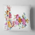 thumbnail image 2 of Designart Yellow and Pink Flowers - Floral Throw Pillow - 16x16, 2 of 5