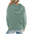 thumbnail image 5 of ShomPort Women's Casual Fall Long Sleeve Drawstring Sweatshirt Hoodies Cute Loose Solid Color Pullover Tops with Pocket, 5 of 6