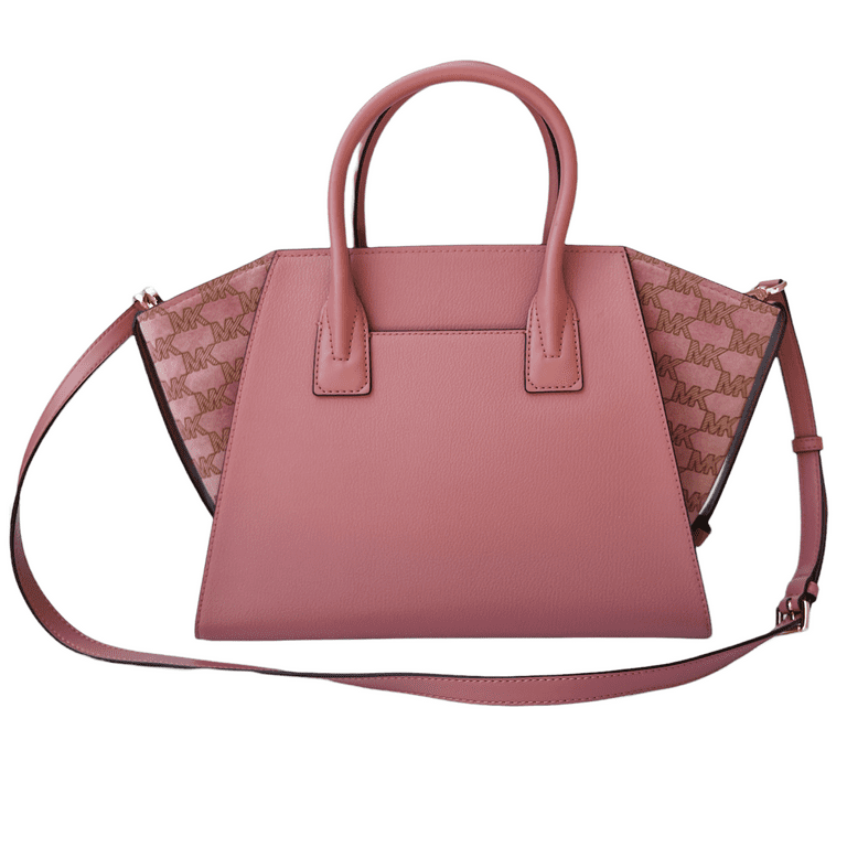 Michael Kors Hamilton Satchel Tote Bag Pink Leather Large Handbag