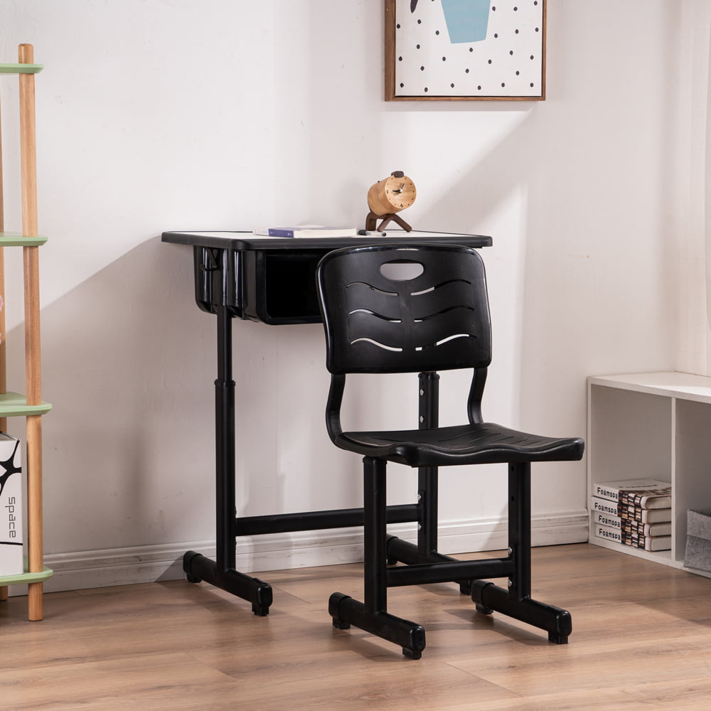 Flash Furniture Adjustable Height Student Desk and Chair with Black Pedestal... 