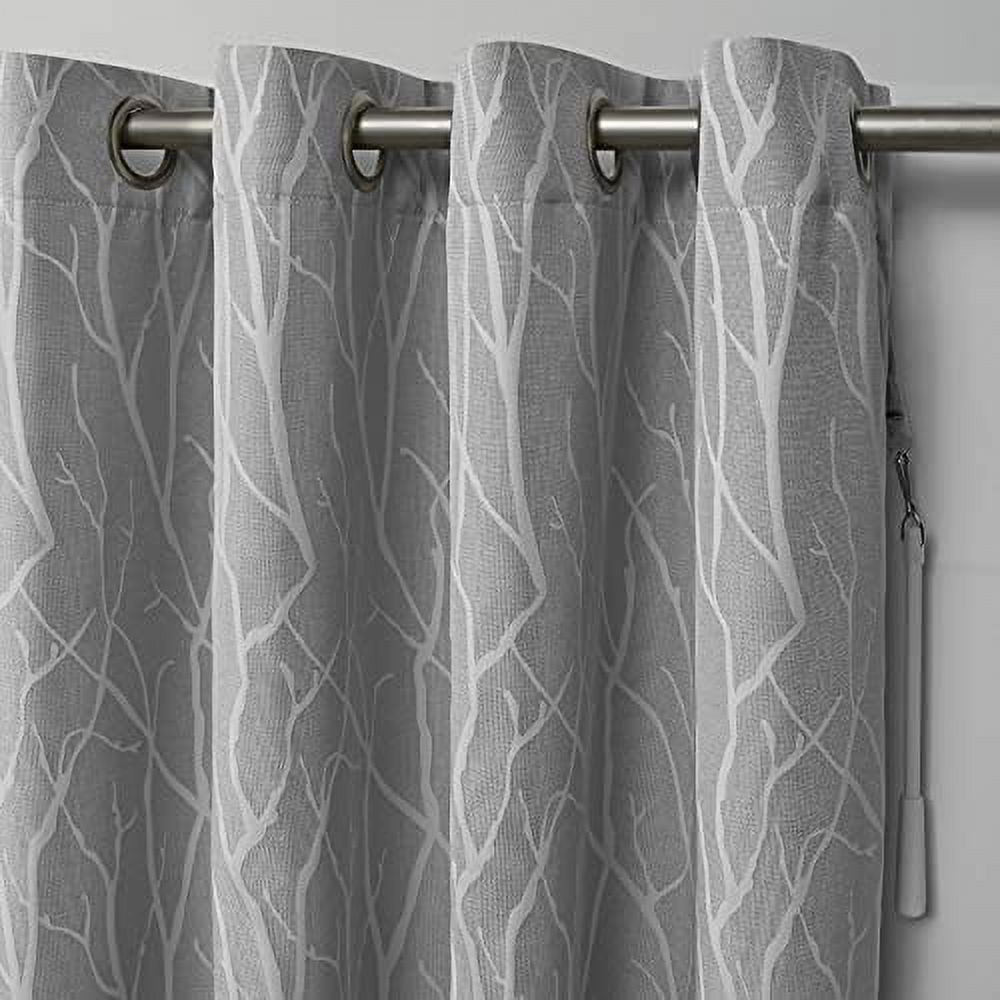 Exclusive Home Forest Hill Patio Room Darkening Blackout Grommet Top Patio Curtain Panel, 108"x96", Dove Grey