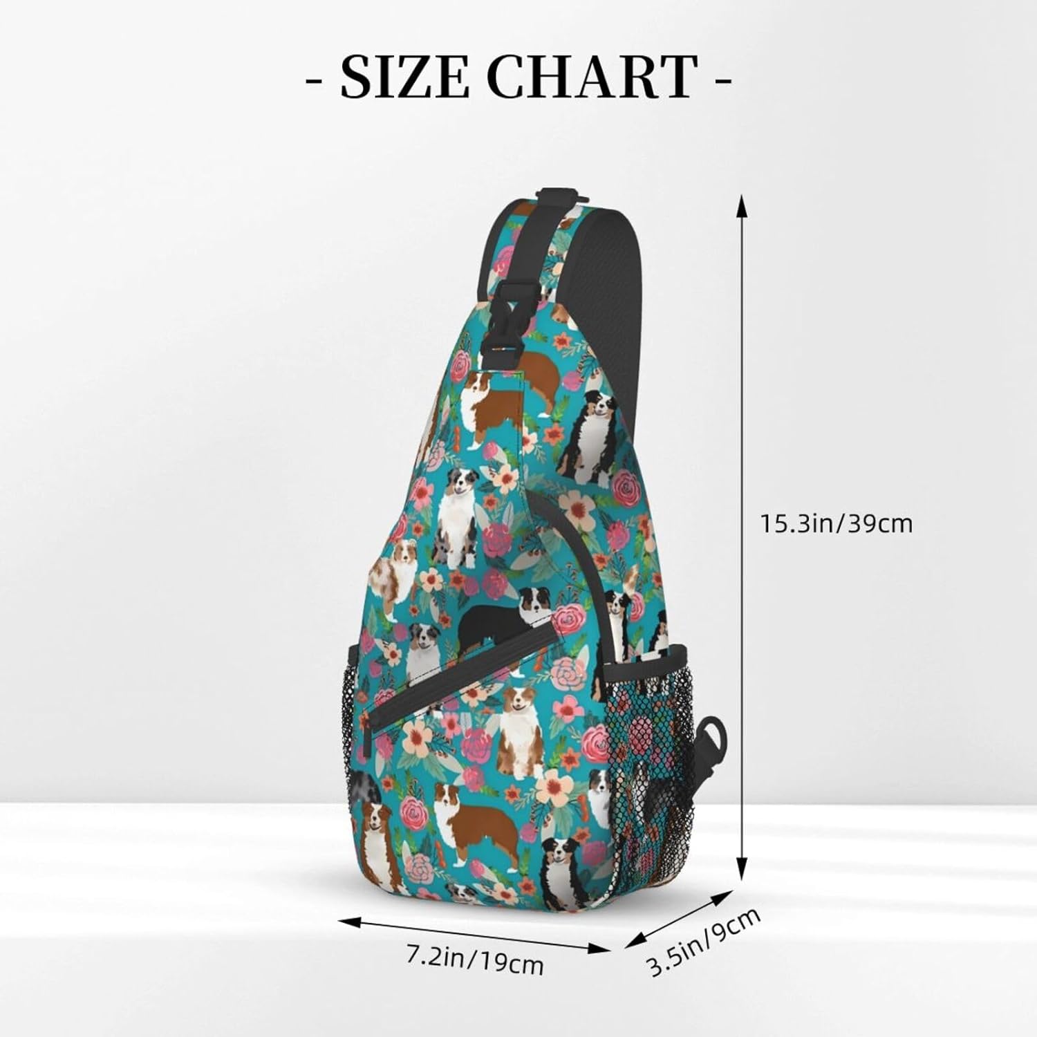 Australian Shepherd Dogs Pattern Sling Bag Crossbody Hiking Travel Chest Bags Backpack Shoulder Daypack for Women Men