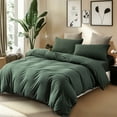 thumbnail image 2 of Pure Era Duvet Covet Set,Jersey Cotton 100% Cotton,Soft As T-shirt, Full Size,Solid Forest Green, 2 of 6