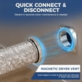 thumbnail image 5 of ALORAIR Magnetic Dryer Vent Connector Kit | DV180 Airtight Seal Dryer Vents Coupling | Easy to Clean Quick Connector Including 4 inch Duct Hose and 2 Clamps, 5 of 10