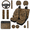 Brown Leaves, variant on HUIACONG Wolf American Flag Lightning Print Car Interior Accessory Kit, with Key Fob Auto Console Cushion, Compatible with Cars Truck