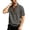 a-73Grey16, variant on FINALGANG Mens Solid Color Polo Neck Short Sleeve Waffle Knit Lace Up TShirt For Casual Daily Wear Bohemian Style Outings Themed Party Activities Grey S