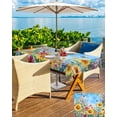 thumbnail image 5 of Fsddascl Yellow Sunflower Outdoor Tablecloth - 60x102 Inch Rectangle Dining Table Cover, Wildflower Vintage Country Oil Painting Waterproof Outdoor Table Cloth with Umbrella Hole & Zipper for Patio, 5 of 7