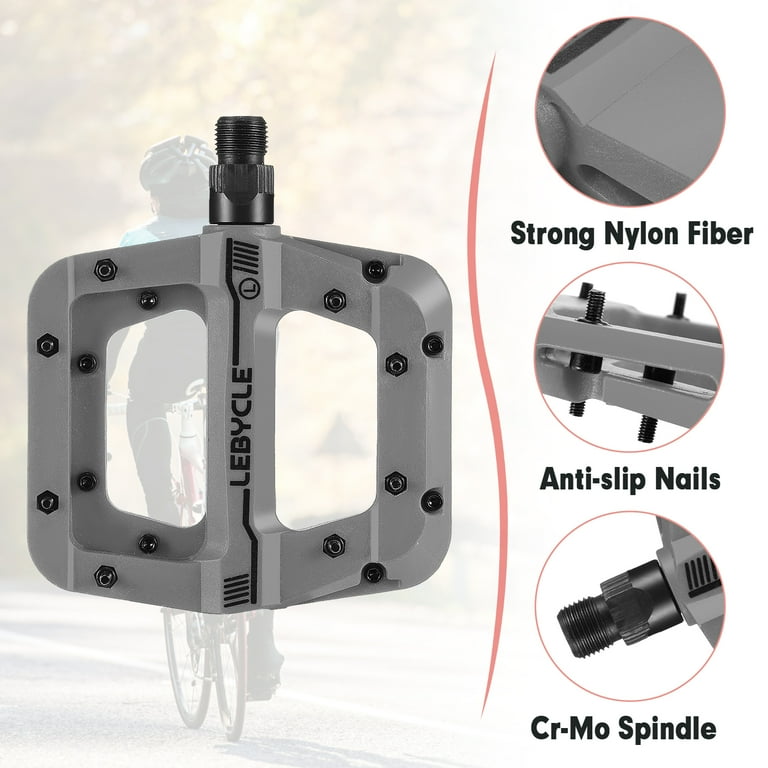 Zacro Bike Pedals, Nylon Non-Slip Mountain Bike Pedals Platform