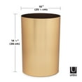 thumbnail image 2 of Umbra 4.5 gal Metalla Plastic Open Top Bathroom Trash Can, Matte Brass, 2 of 14