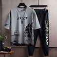 thumbnail image 2 of Ropa para hombres Slim Fit Chic Básica Kpop Casual Cool Grey Pantalones Conjuntos Camiseta masculina Elástica Suelta Alta Calidad 5xl Lujo Xl S Top, 2 of 4