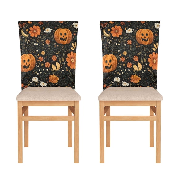 Decorative Chair Back Cover One Size x2 Chair Cover Dining Chair Slipcovers Chair Back Decoration Festival Chair Decoration Cute Halloween Pattern