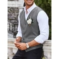thumbnail image 3 of Coshow Men's Suit Vest Slim Fit Formal Business Waistcoat with Pocket Casual Dress Vest, 3 of 8