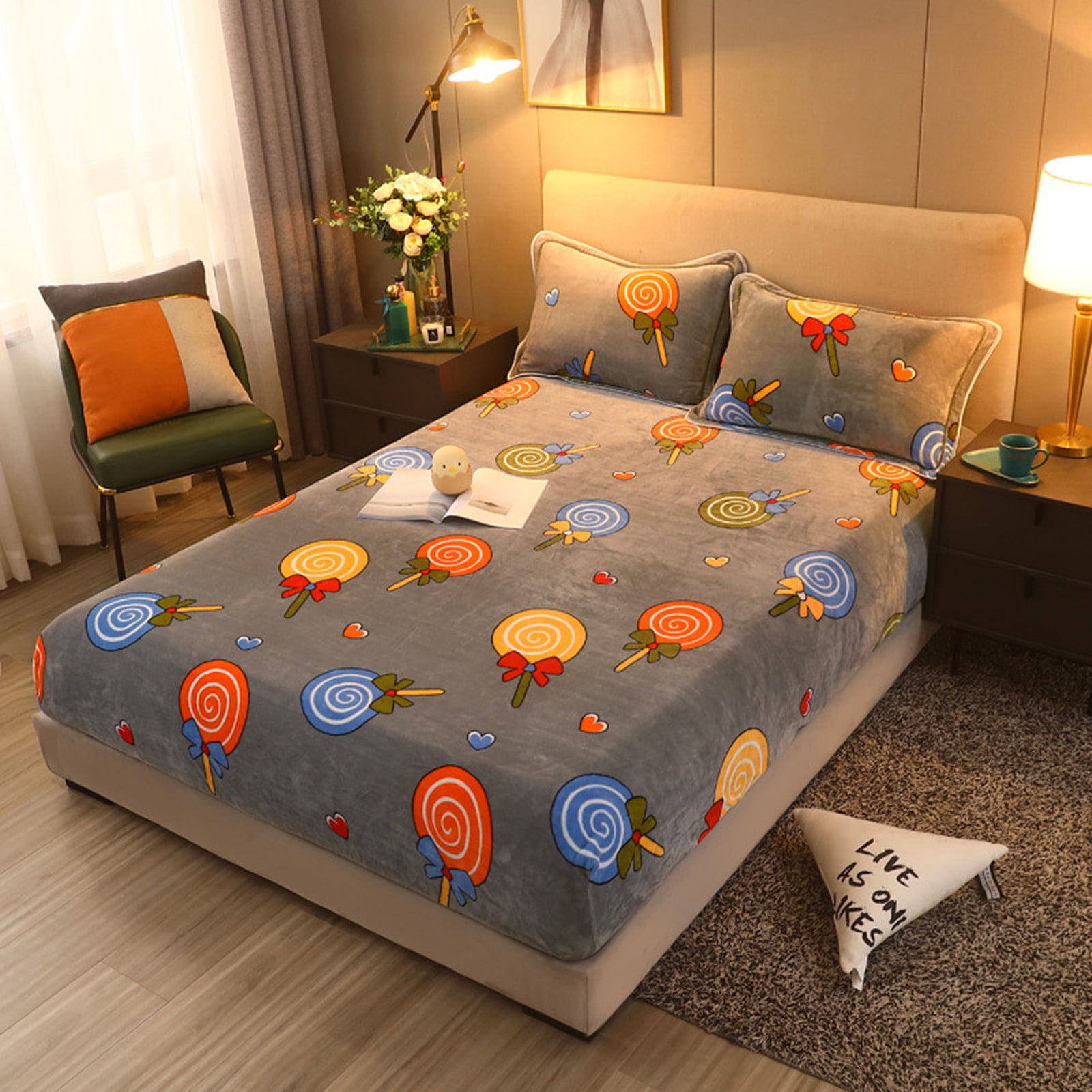 Velvet plush fitted bed sheet sale