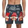 thumbnail image 2 of Picia Three Cute Christmas Gnomes pattern Mens Swim Trunks with Compression Liner Stretch Beach Shorts Quick Dry with Zipper Pockets No-Chafing Board Shorts-3X-Large, 2 of 9