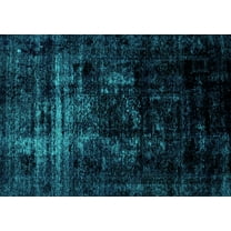 Ahgly Company Indoor Rectangle Abstract Turquoise Blue Modern Area Rugs, 5' x 7'
