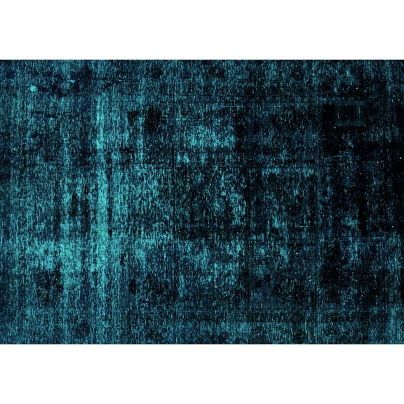 Ahgly Company Indoor Rectangle Abstract Turquoise Blue Modern Area Rugs, 5' x 7'
