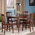thumbnail image 2 of Contemporary Home Living Set of 5 Shaye Walnut Rectangular Dining Table with Slat Back Chairs 47", 2 of 2