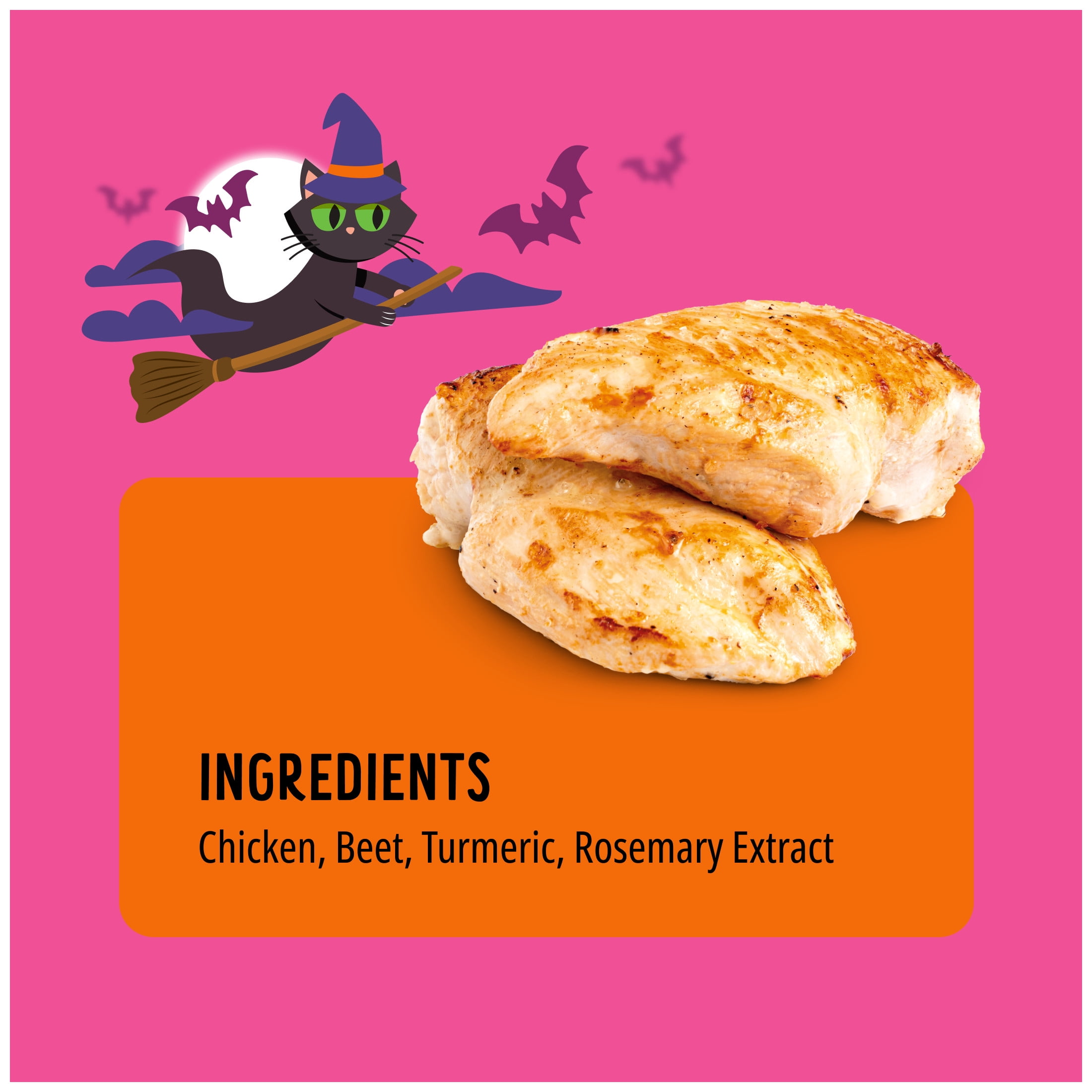 BONKERS Purrpops, Suçons pour chat à saveur de poulet lyophilisé édition Halloween, 4 unités