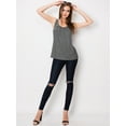 thumbnail image 4 of Made by Johnny Women's Casual Loose Fit Sleeveless Pleated Scoop Neck Tank Top XL HDG, 4 of 4