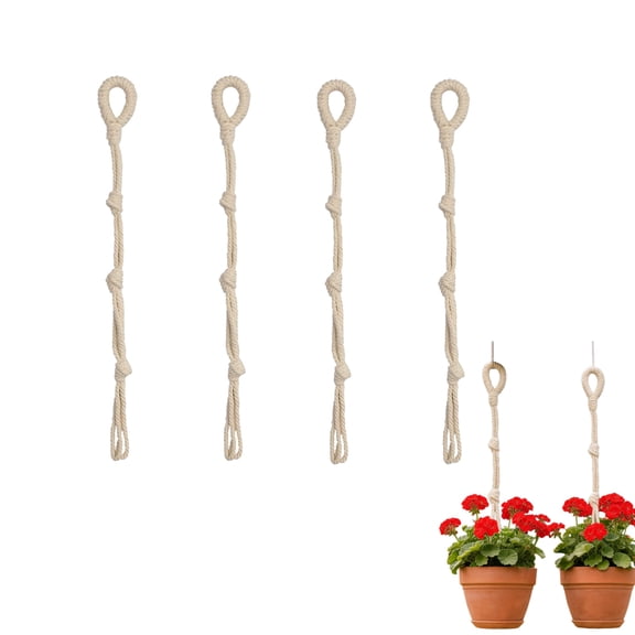 4 Pcs Hanging Plant Extender Macrame Plant Hanger Extender Rope for Indoor Outdoor Plant Holder (40 cm)