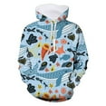 thumbnail image 2 of Hoodies for Girls Little Kids Hooded Unisex 3D Ocean Sea Animals Printed Pullover with Pocket Sweatshirt Size 5-6, 2 of 3