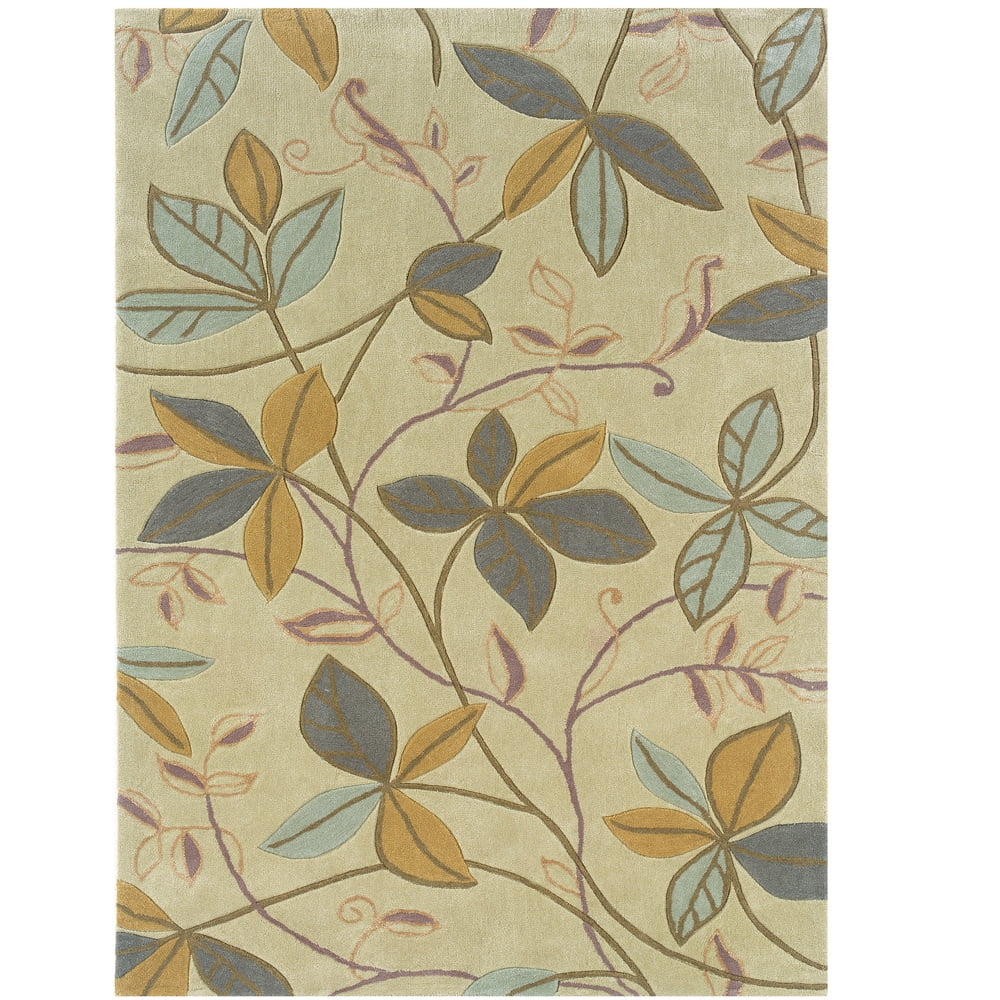 Linon Trio 8' x 10' Transitional Hand Tufted Rug in Garnet and Orange