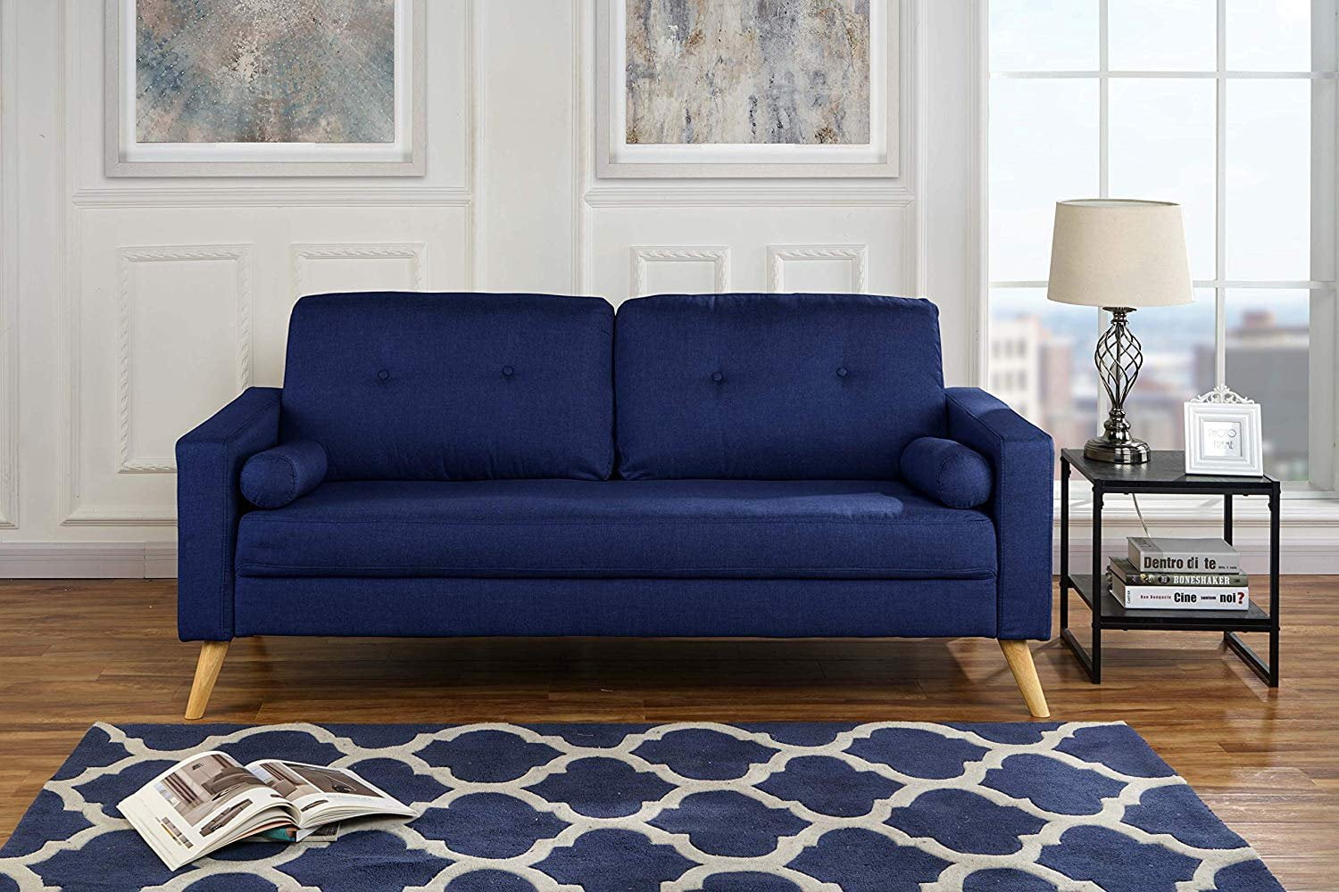 blue couch colorscheme living room ideas