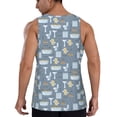 thumbnail image 3 of Gaeub Blue Bathroom Men's Athletic Tank Top, Workout Sleeveless Shirts, Running Tank Tops for Gym, Running, Training - Medium, 3 of 9