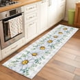 thumbnail image 2 of Daisy 2'x6' Runner Rugs for Hallway Kitchen Bedside Non Slip Washable, Spring Floral Grey Plaid Eucalyptus Leaves Entryway Rug Runners with Rubber Backing, Long Carpet Runner for Laundry Room, 2 of 8