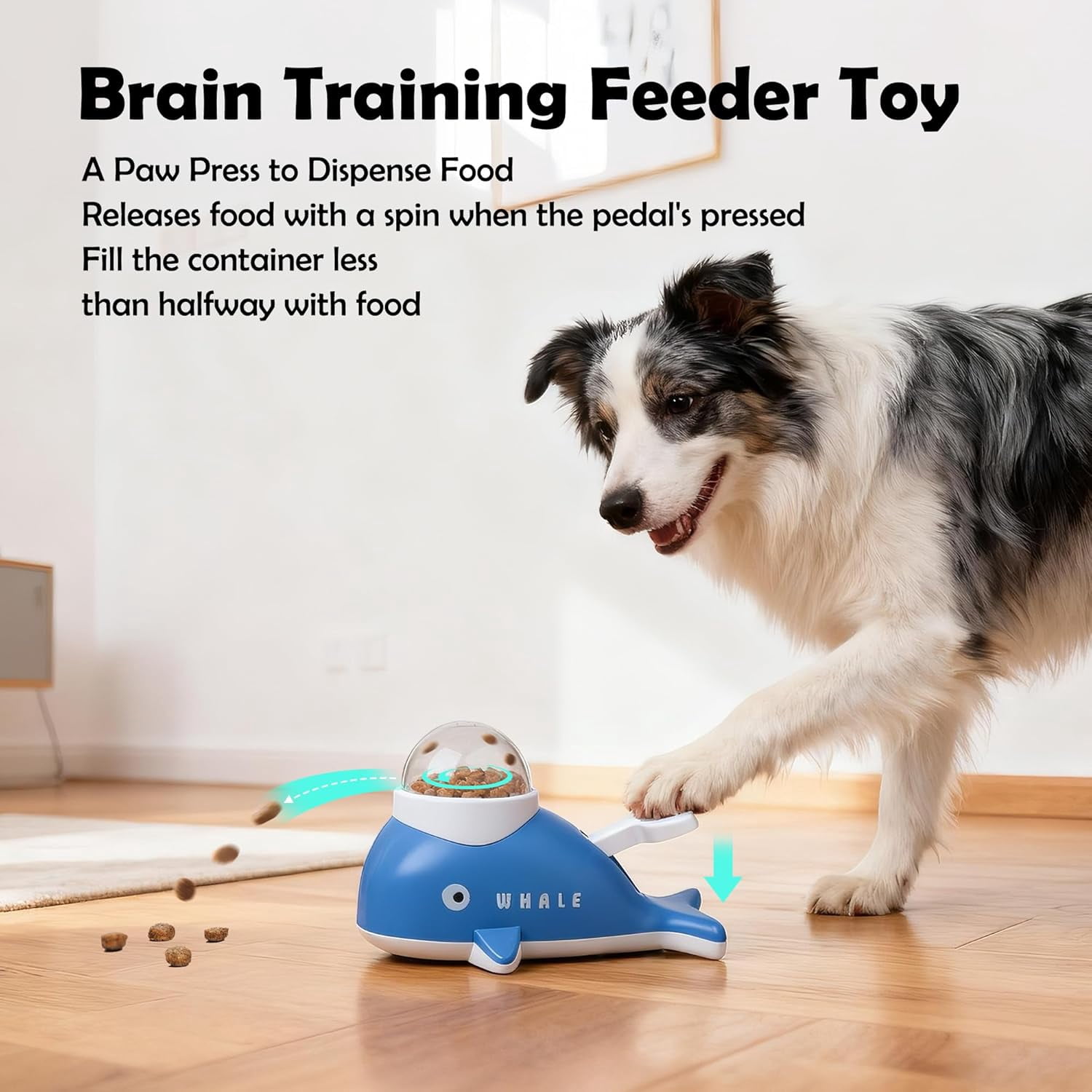 Cat & Dog Puzzle Treat Dispenser - Whale-Shaped Interactive Food Toy, Slow Feeder for Healthy Eating & IQ Training-dh