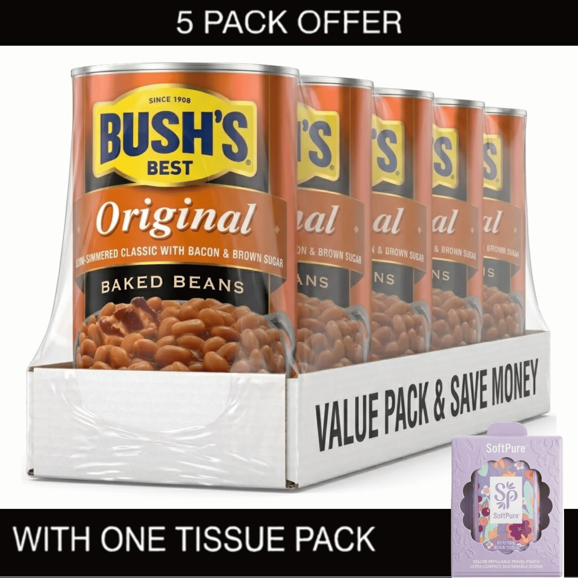BUSH'S, Vegetarian Baked Beans, Plant-Based Protein, 8.3 oz