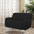 thumbnail image 6 of Easy-Going Stretch Loveseat Recliner Sofa Slipcover with Pocket Couch Cover for 2 Cushion Couch, Black, 6 of 7