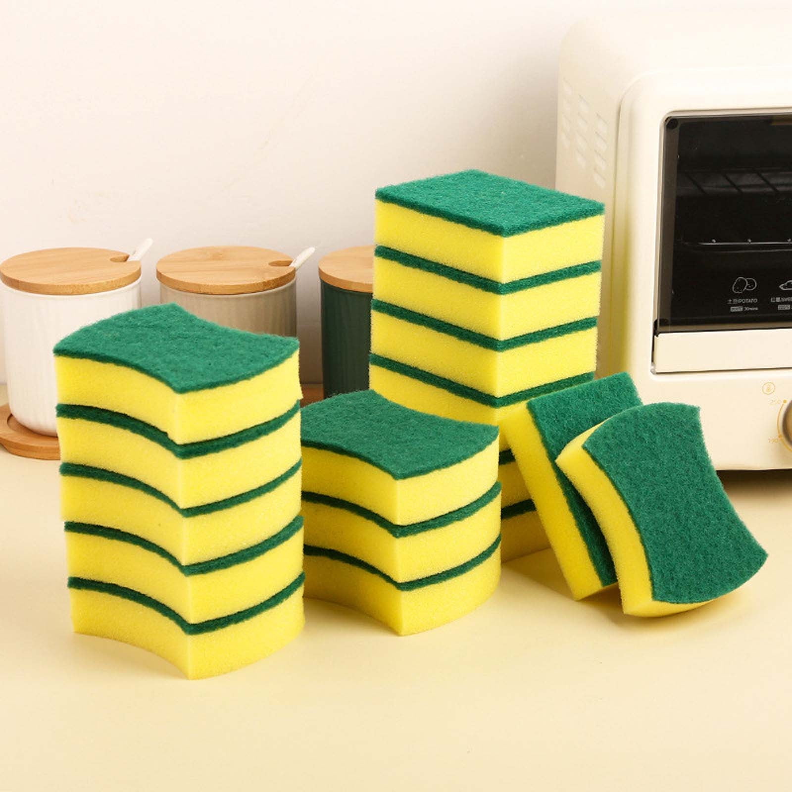 Bowayaoa Dishwashing Sponge, Kitchen Sponge Scrubber, Non-Scratch Heavy Duty Cleaning Sponge, High-Density Sponge for Dishes, Pots, Pans, Sink