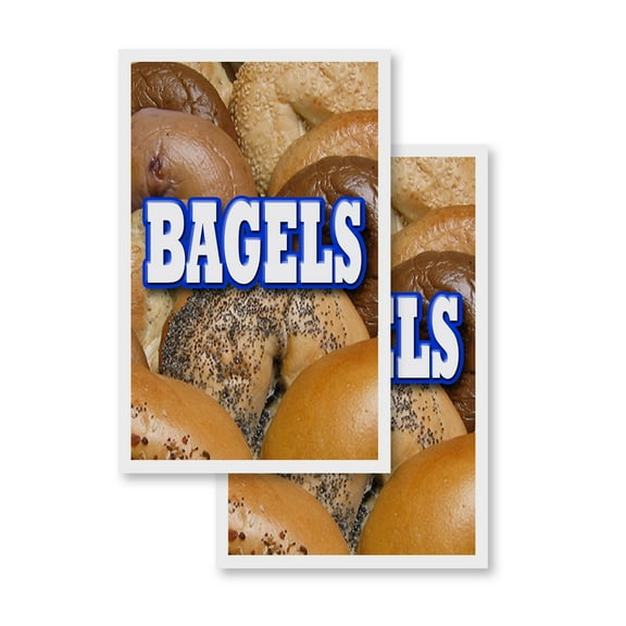 Bagels (2-PACK) 24" x 36" Vinyl Decals | Sign Insert Peel & Stick Decals Stickers Window Signs