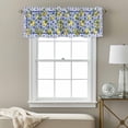 thumbnail image 3 of Lemon Flower Valance Curtain Summer Lemon Blue Floral Texture Window Valances Rod Pocket Short Curtains Window Treatments for Kitchen Bedroom Bathroom Laundry 56" x 16", 3 of 9