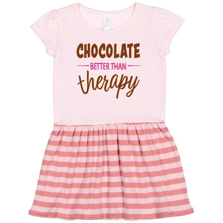 

Inktastic Chocolate- Better Than Therapy Gift Toddler Girl Dress