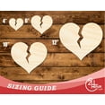 thumbnail image 3 of Unfinished Wood Broken Heart Shape 8" / 1/4", 3 of 3