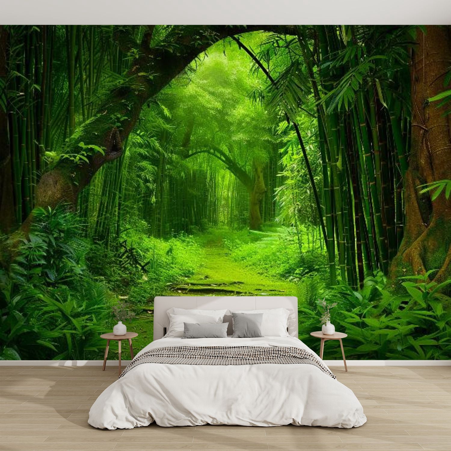 KTOESHEO Green Tropical Jungle Leaf Wall Mural – 108"x75" Silk Cloth Wallpaper For Bedroom, Living Room, Nursery (Not Peel & Stick)