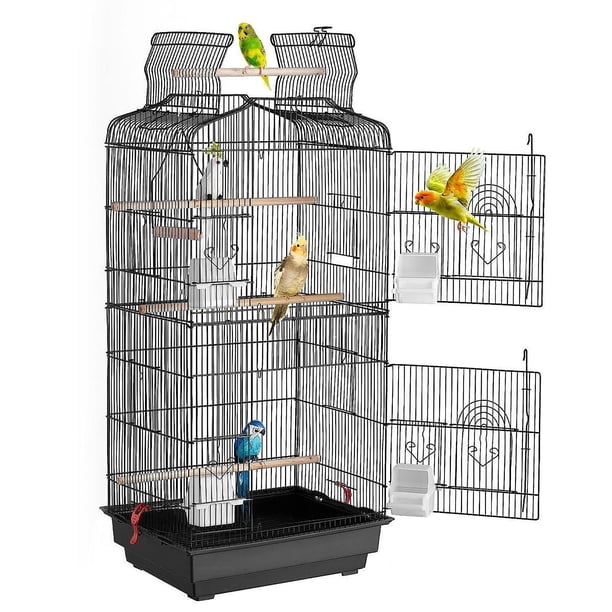 Jaula grande para loros, casa para loros, suministros premium para mascotas, jaula para pájaros fácil usar, para canarios, cacatúas, periquitos. Sin estante