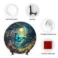 thumbnail image 4 of Honeii Enchanted Forest Butterfly A Print Elegant Bone China Decorative Plate, Porcelain Plate,Art Crafts,Ceramic Ornaments for Home Office Wall Decor-8in, 4 of 6