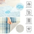 thumbnail image 4 of 2 Piece Soft Bathroom Rug Set Dusty Blue and Beige Check Bath Mat and U-Shaped Toilet Contour Rug (16"x24"+20"x24"), 4 of 9