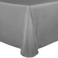 thumbnail image 1 of Ultimate Textile (2 Pack) Satin 54 x 96-Inch Oval Tablecloth - for Home Dining Tables, Pewter Charcoal Grey, 1 of 4