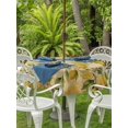 thumbnail image 3 of Outdoor Tablecloth with Umbrella Hole for Patio/Picnic/Party/Camping, Lemon Waterproof Table Cloth Round Cover Washable, Farmhouse Vintage Summer Retro Fruits Yellow Brown (Dia 54"), 3 of 8