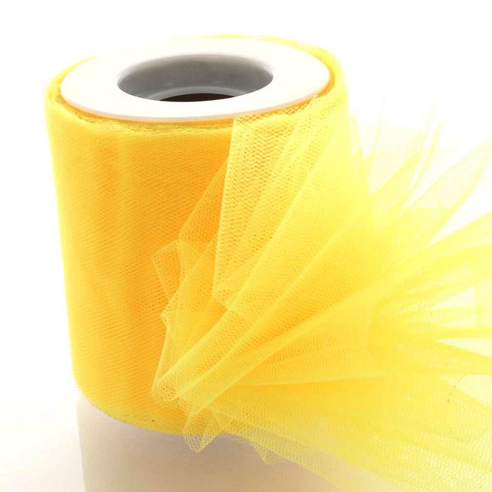 Light Yellow 6" x 25 Yd Tulle Fabric Roll Spool Wedding Bow Decoration Party ps 