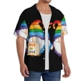 thumbnail image 4 of Honeii 's Happy Pride Gnome for men's short-sleeved button-up collared shirt featuring a pocket, perfect for beach vacations, and travel adventures., 4 of 5