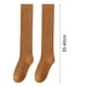 thumbnail image 2 of Xiao Hua pares de calcetines hasta la rodilla, gruesos, elásticos, de color sólido, antideslizantes, cómodos y cálidos, suaves, largos, para mujer, de otoño e invierno, color caqui., 2 of 4