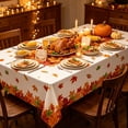 thumbnail image 5 of Fall Pumpkin Tablecloth 108 x 60 Inch Rectangle,Yellow,Maple Leaves & Pumpkin Pattern, Spillproof Wrinkle Resistant Table Cover for Harvest Thanksgiving Autumn Holiday Dining Decor, 5 of 6